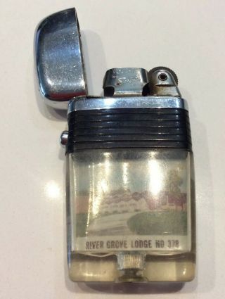 Vintage Scripto Vu Lighter Pap Loyal Order Of Moose River Grove Lodge 378