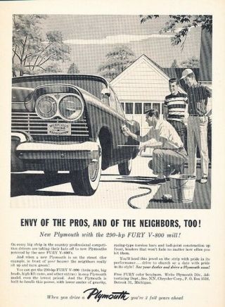 1957 Plymouth Fury Advertisement Print Art Car Ad K37