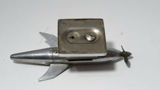 Vintage Chrome Torpedo Rocket Continental NY Japan Table Lighter 5