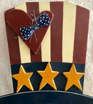 Uncle Sam Wooden Wall Decoration Patriotic 4th Of July American Rustic Décor 12 