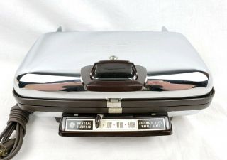 Vintage General Electric GE A3G44T Automatic Grill Waffle Maker Chrome 1200W USA 4