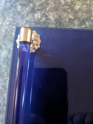 Vintage Art Deco Cobalt Blue Glass Vanity Makeup Perfume Tray Avon Exclusive