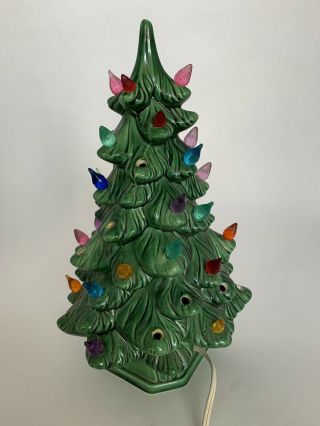 Vintage Holland Mold 11.  5 " Green Ceramic Christmas Tree And