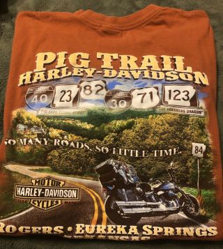 Harley Davidson Mens Xl Pig Trail Rogers Arkansas Graphic Tee T Shirt