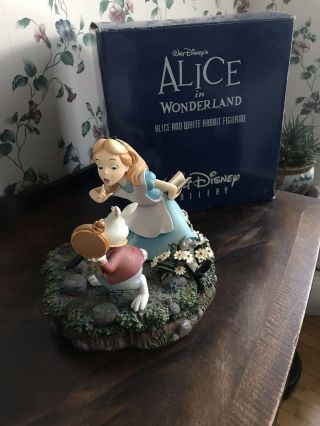 Disney Markrita Alice In Wonderland White Rabbit Sculpture Flawed Box & Rare