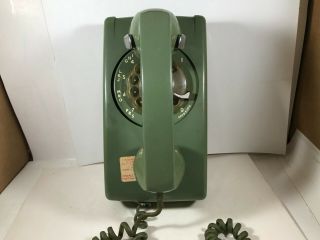Vintage Western Electric Rotary Dial Telephone Bell System Green Wall Mount