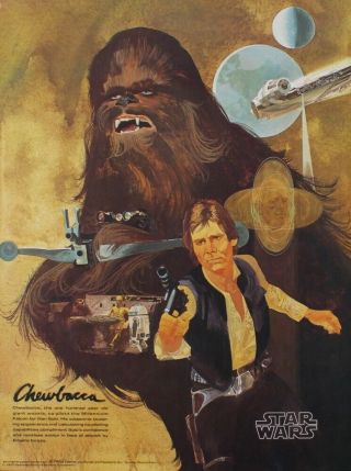 Rare - Vintage 1977 Coca - Cola Chewbacca Star Wars 18x24 Poster