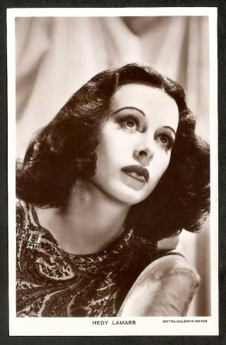 Hedy Lamarr Postcard Vintage 1930s,  Real Photo Picturegoer M.  G.  M.  Card