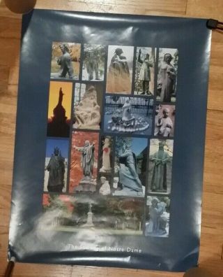 " Statues Of Notre Dame " Poster University Of Notre Dame Campus Photographs 18x24