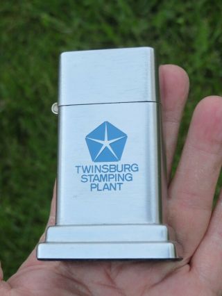 Nos Vintage Zippo Lighter Chrysler Twinsburg Stamping Plant Minty Never Fired