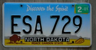 North Dakota Buffalo Spirit Peace Garden State Wheat License Plate Esa 729