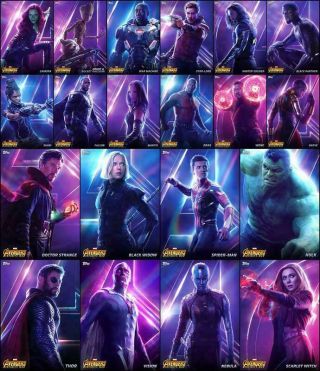 Topps Marvel Collect - Infinity War Posters - Full Set Of 20 Posters Award Ready