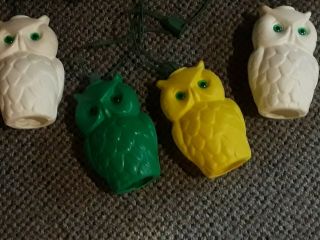 Vintage Patio Light String 7 Owls Blow Mold Camping Retro RV Garden Lighting 5