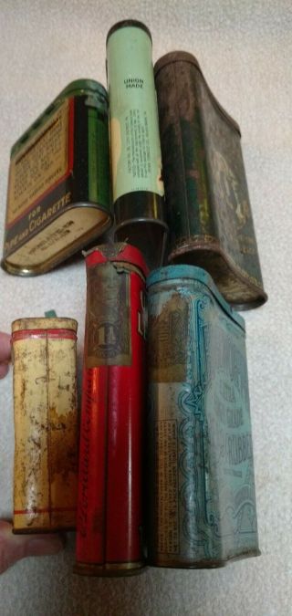 6 Pocket Tobacco tins: Half and;Union Leader;Kentucky;Edgeworth;Old Gold;Tuxedo 4