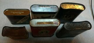 6 Pocket Tobacco tins: Half and;Union Leader;Kentucky;Edgeworth;Old Gold;Tuxedo 5