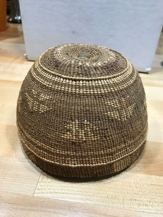 Antique Native American Indian Basket Or Hat.  Possibly Yokut.