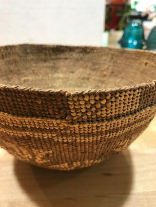Antique Native American Indian Basket or Hat.  Possibly Yokut. 7