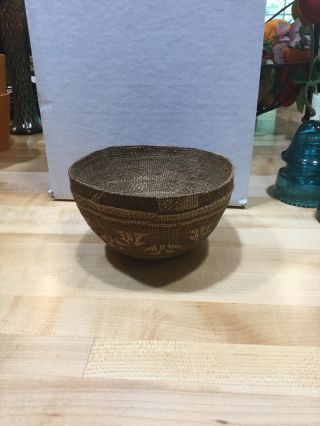 Antique Native American Indian Basket or Hat.  Possibly Yokut. 8