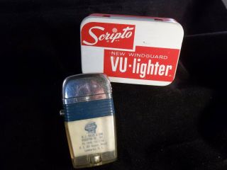 Vintage Scripto Vu - Lighter W Box Rj Soles & Son Radiator Shop Nc Advertisement