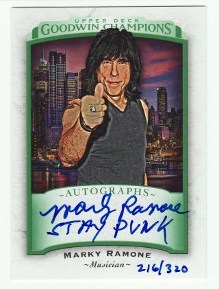 Marky Ramone Stay Punk 2017 Upper Deck Goodwin Champions Auto Autograph 216/320
