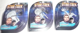 Star Trek Keychains Set Of 3 Enterprise Ncc - 1701 & Ncc - 1701 - D Klingon D7 Retired