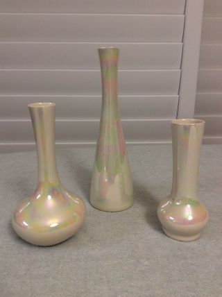 Porcelain Hawaii Dorothy Okumoto Rainbow Vases