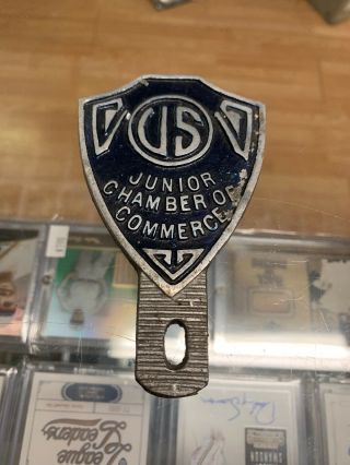Us Junior Antique Vtg C Of C License Plate Topper Chamber Commerce