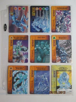 Marvel Overpower Iceman Set Of 2 Hero Cards (ps,  Iq),  7 Specials