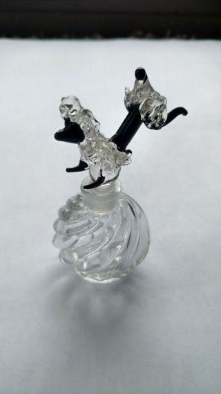 Vintage Irice Blown Glass Poodle On Perfume Bottle