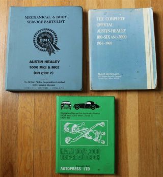 Austin Healey 3000 Set 3 Service Parts Shop Manuals Oem,  Bentley,  Autobook