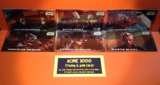 Topps Widevision Star Wars Episode 1 Series 2 Embossed Card Set Of 6