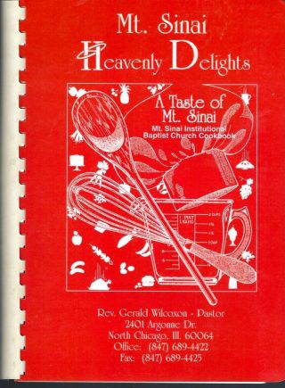 North Chicago Il 2005 Mt Sinai Baptist Church Cook Book Heavenly Delights Rare
