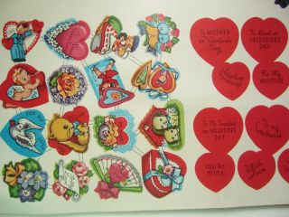 Vintage 1950 ' s PARTIAL Book of Valentines - 36,  small attachments - Space Ship 8