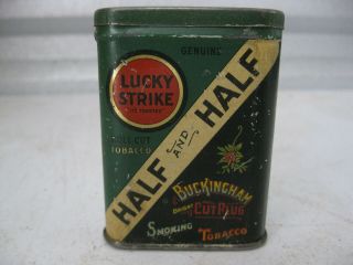 Vintage Lucky Strike 1 Piece Half & Half Tobacco Tin