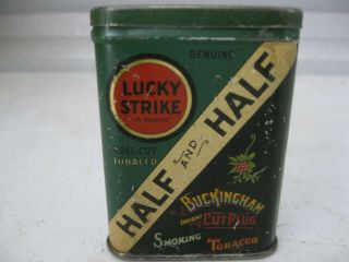 Vintage Lucky Strike 1 Piece Half & Half Tobacco Tin 2
