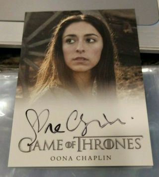 2014 Game Of Thrones Season 3 Oona Chaplin As Talisa Maegyr Rare Autograph Card