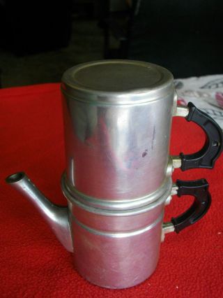 Vintage Italian Aluminum Flip Drip 1 Cup Coffee Maker Expresso Antique Practical