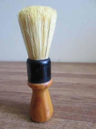 VINTAGE EVER - READY SHAVING BRUSH WOODEN HANDLE SET IN RUBBER U.  S.  A.  BOX 5