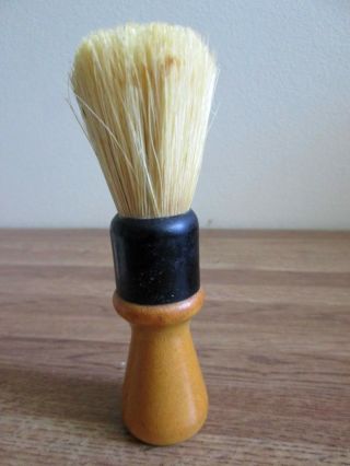 VINTAGE EVER - READY SHAVING BRUSH WOODEN HANDLE SET IN RUBBER U.  S.  A.  BOX 6