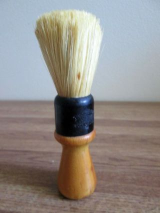 VINTAGE EVER - READY SHAVING BRUSH WOODEN HANDLE SET IN RUBBER U.  S.  A.  BOX 7