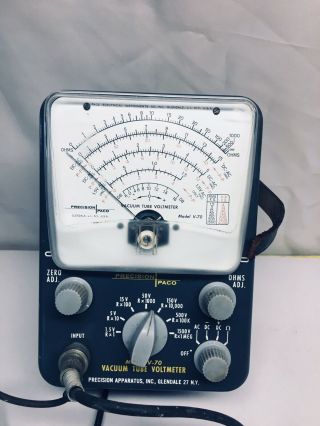 Vintage Precision Paco Vacuum Tube Voltmeter V - 70