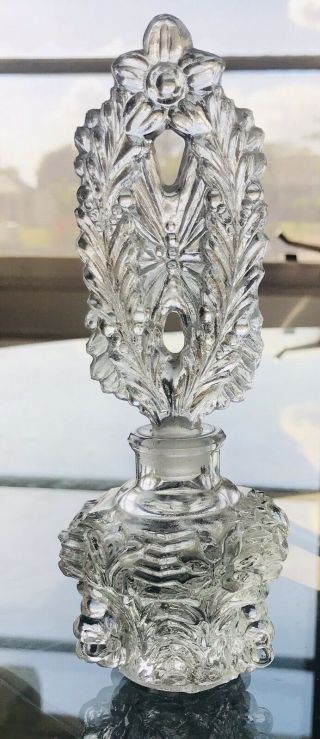 Vintage 8.  5” Irice Art Glass Vanity Perfume Bottle Irving W Rice Co York