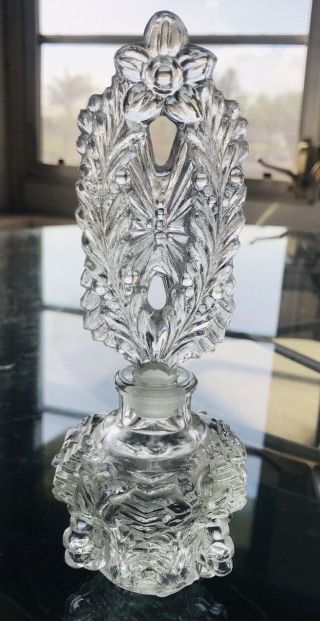 Vintage 8.  5” IRICE Art Glass Vanity Perfume Bottle Irving W Rice Co York 7