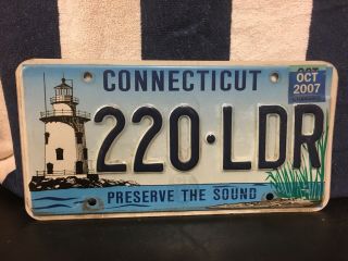 2007 Connecticut License Plate (preserve The Sound)