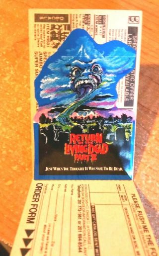 Prism Vending Machine Horror Movie Stickers Card Return Of The Living Dead 2