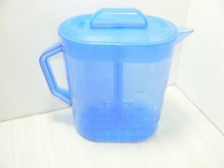 Pampered Chef 1 Gallon Blue Checkerboard Quick Stir Pitcher Family Size 2273 Guc