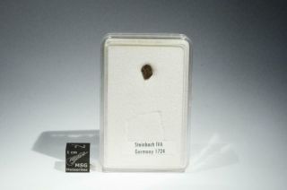 Steinbach Meteorite Cut Fragment 0.  194g Found In Germany 1724 Rare & Historic