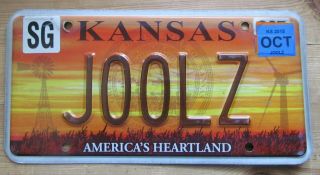 Kansas 2015 Vanity License Plate Jewels