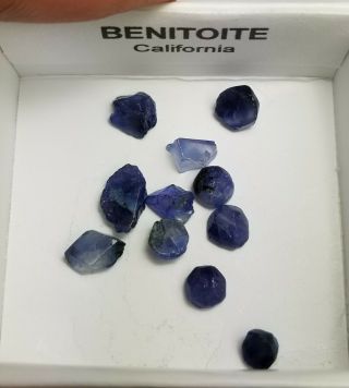 Rare Benitoite Crystals From The Gem Mine In California - - Gem Preforms - -