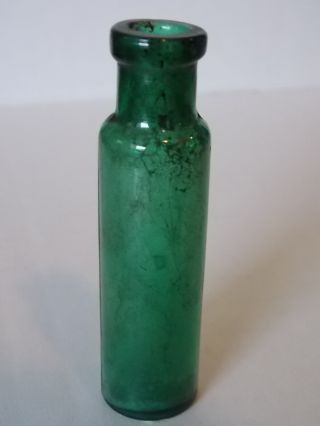 Vintage Antique Collectable Green Glass Medicine Apothecary Bottle 2